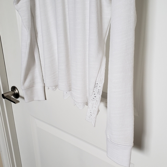 J.Crew Factory White Eyelet Back Sweatshirt - Picture 6 of 11